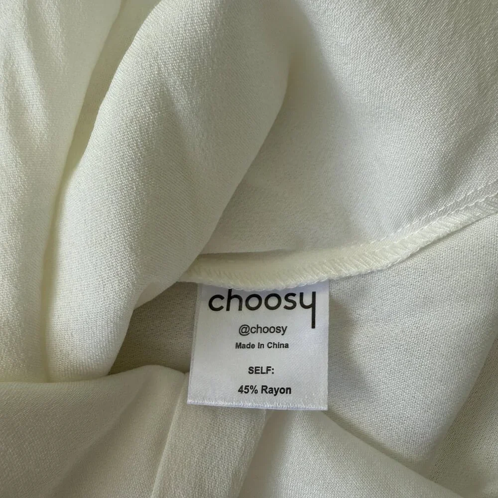 White Collared Plunging Neck Shirt Dress NWT - Picture 8 of 9
